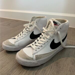 Nike White and Black High-Top Sneakers
